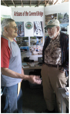 Joe Nelson and visitor at the 2014 Vermont History Expo