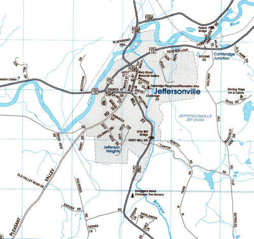 Map, Jeffersonville, Vermont