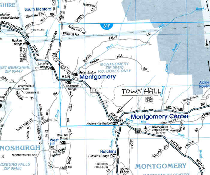 Map of Montgomery, VT