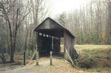 Pisgah Covered Bridge, NC (33-76-01). Photo by John and Linda Laetz,
1995.