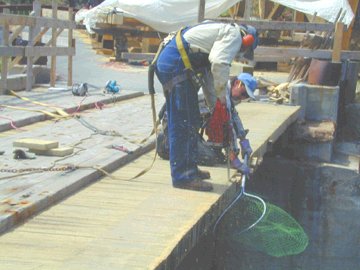 Second Truss nearly
finished. Photo by Joe Nelson, May 6, 2002