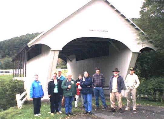 1st VCBS all member meeting, party
explores School House Bridge: Photo by Dick Wilson, 9/16/00