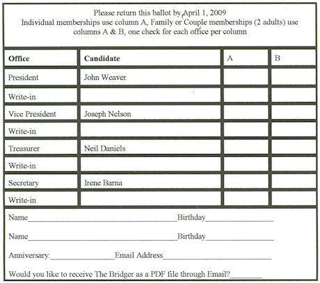 2009 election ballot