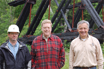 Christopher Marston, David Wright, Dario Gasparini at the Moose Brook Bridge
