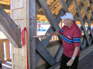 Dick Wilson drives in last trunnel, Sept 24, 2005