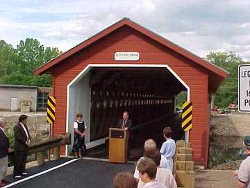 Paper Mill Bridge on Dedication Day:
Photo by David Guay, 7/13/00