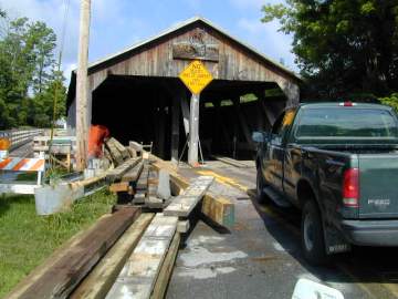 Pulp Mill Bridge
Repairs. Photo by Joe Nelson, June 28, 2002